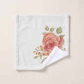Roses Bush Wasserfarbe Kunst Badhandtuch Set (Waschlappen)