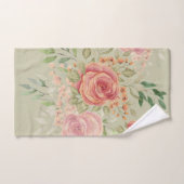 Roses Bush Wasserfarbe Kunst Badhandtuch Set (Handtuch)