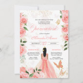 Roses Butterfly Mariposa Quinceanera Invitati Einladung (Vorderseite)