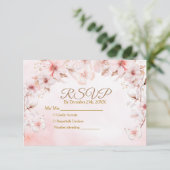 Roses Butterfly Quinceañera Crown Rsvp Card Dankeskarte (Stehend Vorderseite)