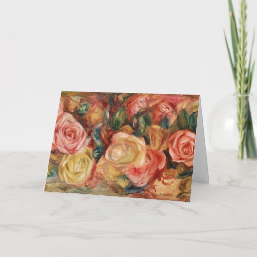 Roses by Renoir Impressionist Painting Feiertagskarte (Vorderseite)
