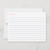 Roses Chinoiserie Brautparty Rezept Karte (Rückseite)