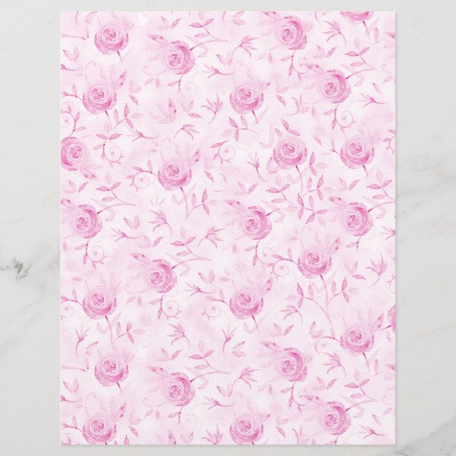 Roses Damask Scrapbook Paper (Vorderseite)