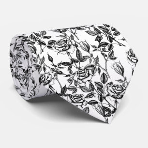 Roses drawing neck tie krawatte