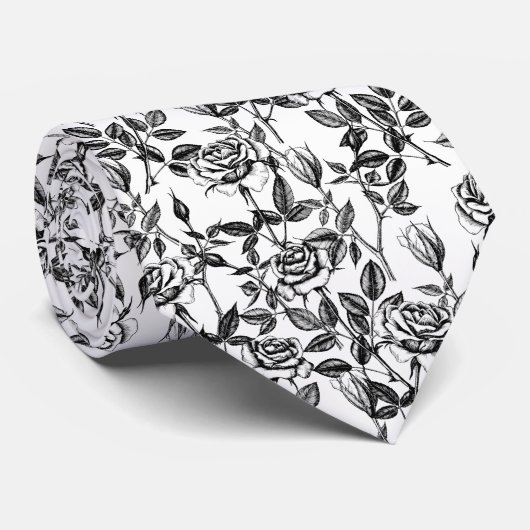 Roses drawing neck tie krawatte (Gerollt)
