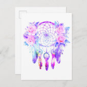 Roses Dreamcatcher Rosenblume Ankündigungspostkarte (Vorne/Hinten)