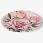 Roses Elegante Hochzeit Pappteller (Schrägansicht)