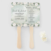 Roses Eucalyptus-Blätter Hochzeit Fächer (Vorne und Hinten)