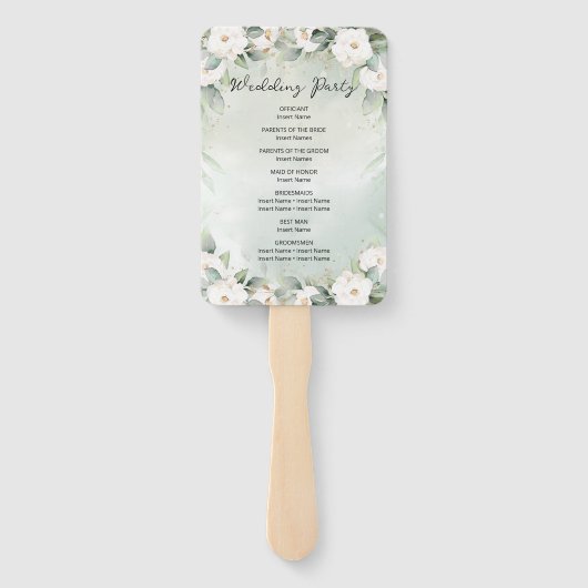 Roses Eucalyptus-Blätter Hochzeit Fächer (Rückseite)