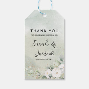 Roses Eucalyptus-Blätter Hochzeit Geschenkanhänger