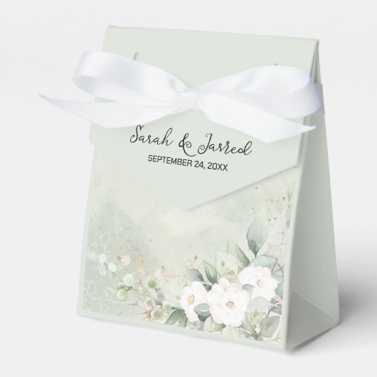 Roses Eucalyptus-Blätter Hochzeit Geschenkschachtel (Vorderseite)