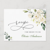 Roses Eucalyptus Brautparty Rezept Karte (Vorderseite)