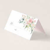 Roses Eucalyptus Greenery Wedding Platzkarte (Vorderseite)