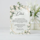 Roses eucalyptus grün und gold begleitkarte (Stehend Vorderseite)