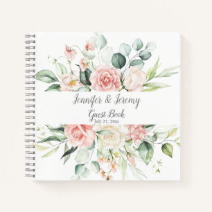 Roses Eucalyptus Guest Book - No LInes Notizblock