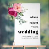 Roses eucalyptus Hochzeit WELCOME Acrylschild (Neutral)