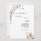 Roses Eucalyptus Wedding Einladung (Vorderseite)