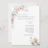 Roses Eukalyptus Beide Eltern Hochzeit Einladung (Vorderseite)