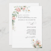 Roses Eukalyptus Beide Eltern Hochzeit Einladung (Vorne/Hinten)