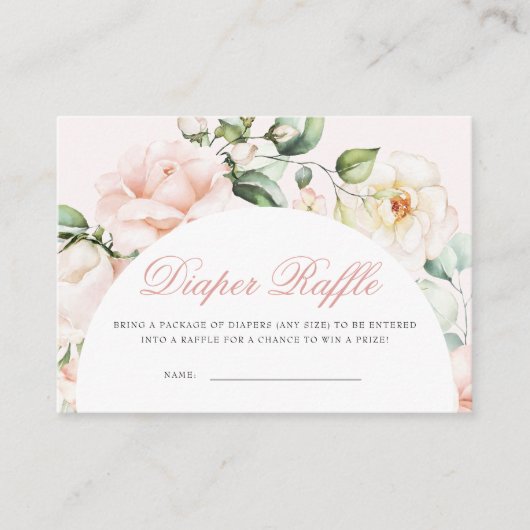 Roses Eukalyptus Diaper Raffel Begleitkarte (Vorderseite)