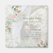Roses Eukalyptus-Foto Save the Date Magnet (Vorne)