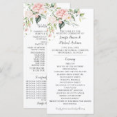 Roses Eukalyptus Greenerity Wedding Program Programm (Vorne/Hinten)