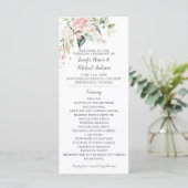 Roses Eukalyptus Greenerity Wedding Program Programm (Stehend Vorderseite)
