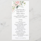 Roses Eukalyptus Greenerity Wedding Program Programm (Vorderseite)