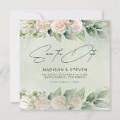 Roses Eukalyptus Greenerity Wedding Save The Date (Vorderseite)