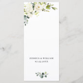 Roses Eukalyptus Grüne Hochzeitssessiner Menükarte (Rückseite)
