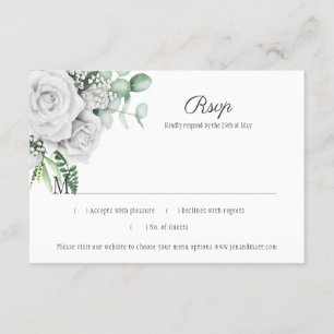 Roses Eukalyptus Lattice UAWG RSVP Karte