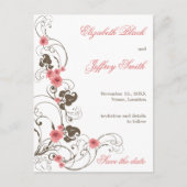 Roses Fleur Elegante Save the Date Postkarte (Vorderseite)