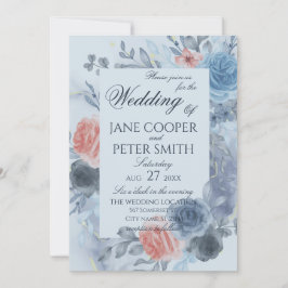 Roses floral arrangement Wedding Invitation Einladung