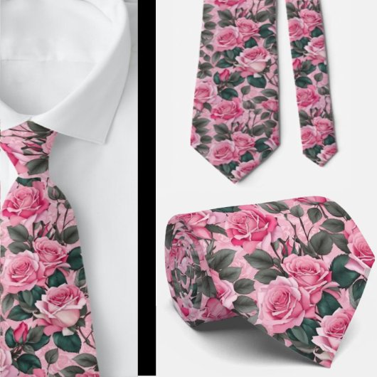 Roses Floral Blume Neck Tie Necktie Krawatte
