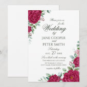 Roses floral Budget Wedding Invitation Einladung (Vorne/Hinten)