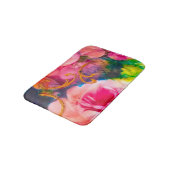 Roses Floral Gold Badematte (Schrägansicht)