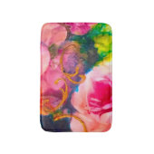 Roses Floral Gold Badematte (Vorderseite Vertikal)