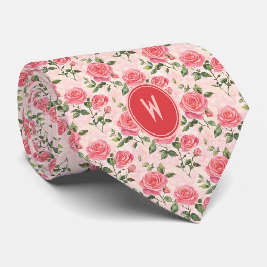 Roses Floral Krawatte (Gerollt)