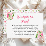 Roses Floral Wedding Honeymoon Fund Begleitkarte<br><div class="desc">Diese schöne und elegante Hochzeitsflitterwochen-Fondskarte mit Aquarellrosen und Blattwerk. Der Text kombiniert handgeschriebene Skript- und Serif-Schriftart für ein stilvolles und modernes Aussehen. Das ist perfekt für einen Frühling oder Sommer rustikale Hochzeit.</div>