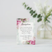 Roses Frühlingsflorale Elegante Hochzeit Empfang Begleitkarte (Stehend Vorderseite)