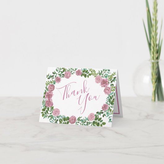 Roses Garden Spring Wedding Dankeskarte (Vorderseite)