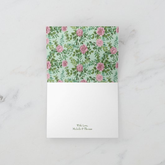 Roses Garden Spring Wedding Dankeskarte (Innenseite)