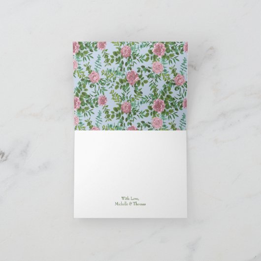 Roses Garden Spring Wedding Dankeskarte (Innenseite)