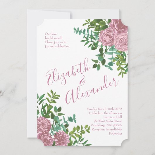 Roses Garden Spring Wedding Einladung (Vorderseite)