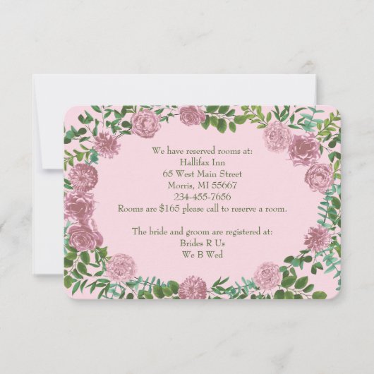Roses Garden Spring Wedding Einladung (Vorderseite)