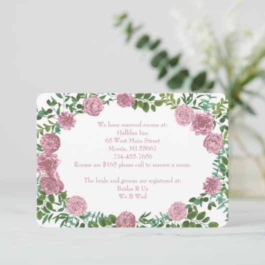 Roses Garden Spring Wedding Einladung (Stehend Vorderseite)