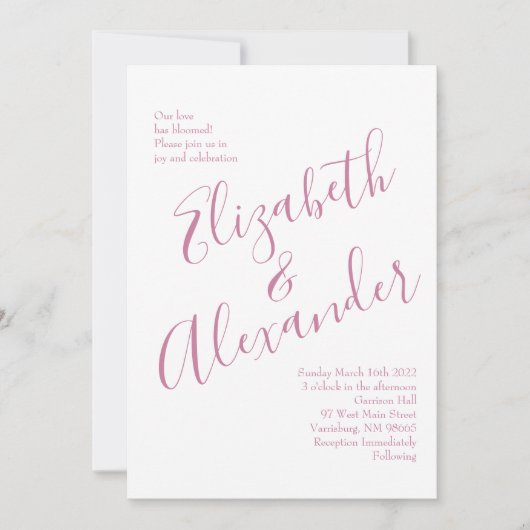 Roses Garden Spring Wedding Einladung (Vorderseite)