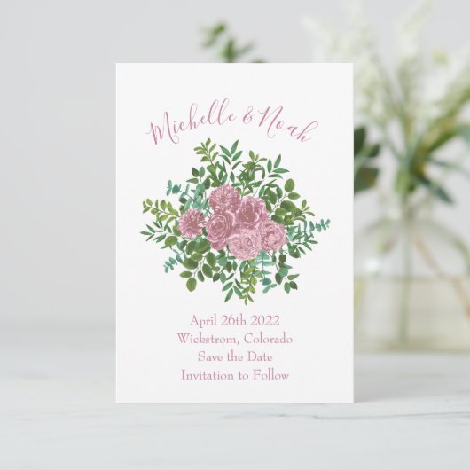 Roses Garden Spring Wedding Einladung (Stehend Vorderseite)