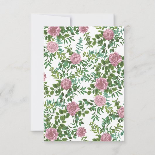 Roses Garden Spring Wedding Einladung (Rückseite)