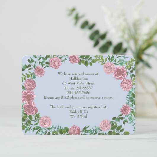 Roses Garden Spring Wedding Einladung (Stehend Vorderseite)